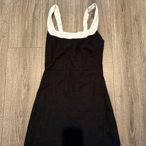 Abercrombie Black Linen Dress with White Trim